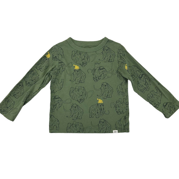 Gap Boys Playtime Favorites Winter Mammoths Long Sleeve Tee 3 Years - Picture 1 of 5